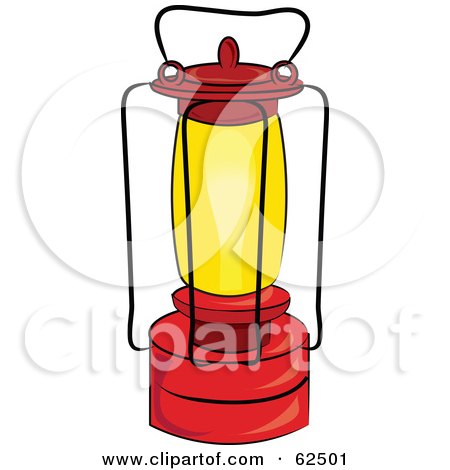 Royalty-Free (RF) Clipart Illustration of a Glowing Red Kerosene Lantern by Pams Clipart