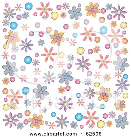 Royalty-Free (RF) Clipart Illustration of a Flower Power Background On White by Pams Clipart