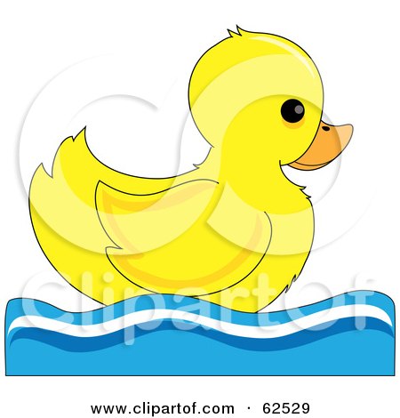 Royalty-Free (RF) Clipart Illustration of a Cute Swimming Yellow Ducky In Profile by Pams Clipart