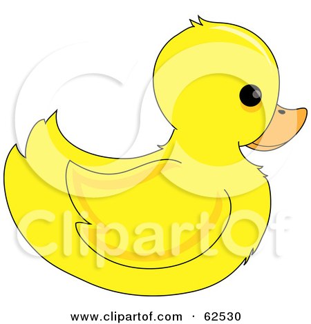 Royalty-Free (RF) Clipart Illustration of a Cute Yellow Ducky In Profile by Pams Clipart