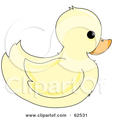Royalty-Free (RF) Clipart Illustration of a Cute Pale Yellow Ducky In Profile by Pams Clipart