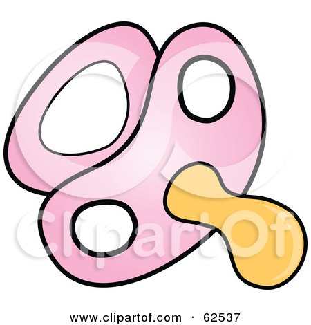 Royalty-Free (RF) Clipart Illustration of a Pink Baby Pacifier by Pams Clipart