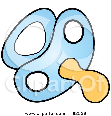 Royalty-Free (RF) Clipart Illustration of a Blue Baby Pacifier by Pams Clipart
