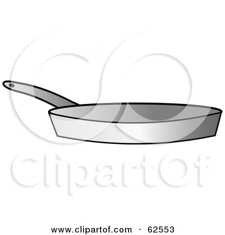 Royalty-Free (RF) Clipart Illustration of a Silver Kitchen Frying Pan by Pams Clipart