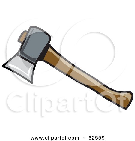 Royalty-Free (RF) Clipart Illustration of a Wood Handled Hatchet by Pams Clipart
