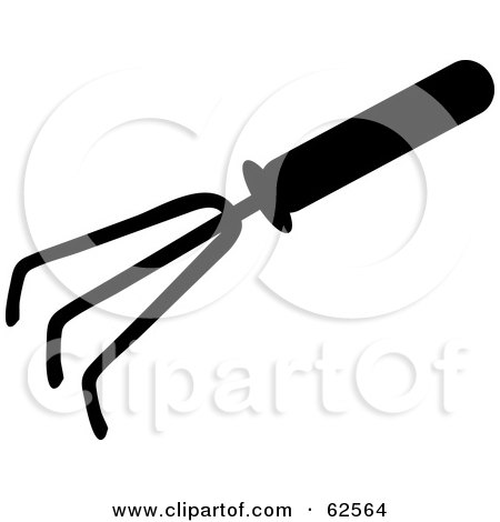 Royalty-Free (RF) Clipart Illustration of a Silhouetted Black Claw Digger Tool by Pams Clipart