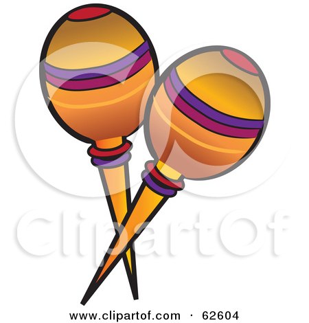 Royalty-Free (RF) Clipart Illustration of Orange Mexican Maracas by Pams Clipart
