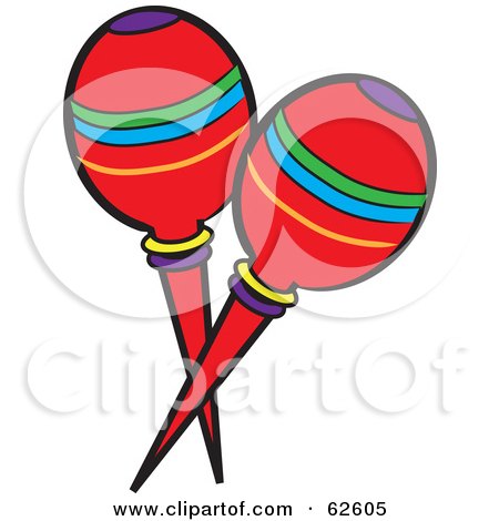 Royalty-Free (RF) Clipart Illustration of Red Mexican Maracas by Pams Clipart