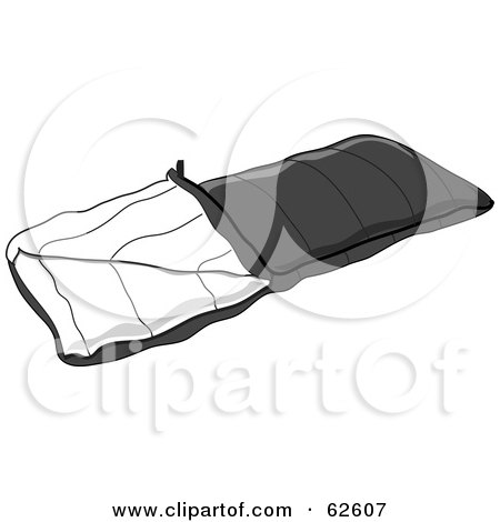 Royalty-Free (RF) Clipart Illustration of a Gray Camping Sleeping Bag by Pams Clipart