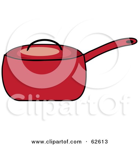 Royalty-Free (RF) Clipart Illustration of a Red Covered Kitchen Pot by Pams Clipart