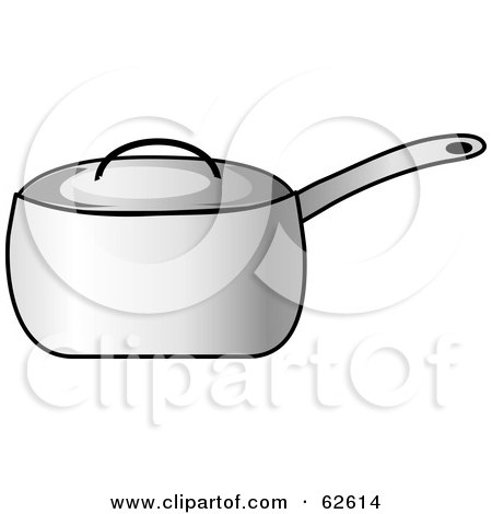 Royalty-Free (RF) Clipart Illustration of a Silver Covered Kitchen Pot by Pams Clipart