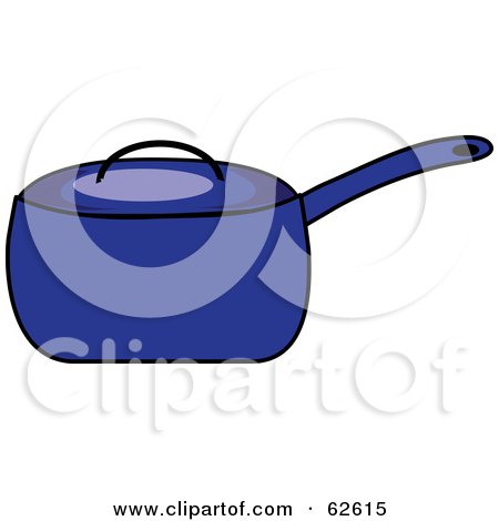 Royalty-Free (RF) Clipart Illustration of a Blue Covered Kitchen Pot by Pams Clipart
