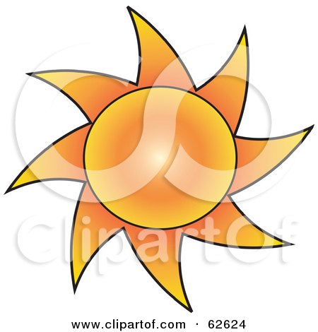 Royalty-Free (RF) Clipart Illustration of a Gradient Orange Sun by Pams Clipart