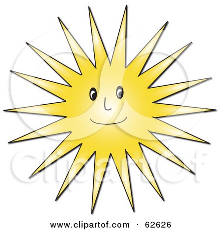 Royalty-Free (RF) Clipart Illustration of a Smiling Hot Sun Guy by Pams Clipart