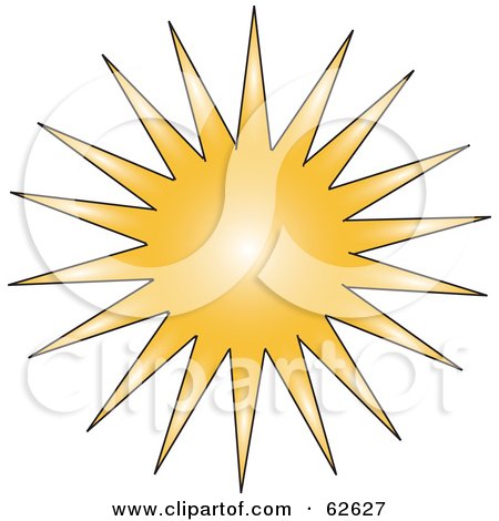 Royalty-Free (RF) Clipart Illustration of a Blaring Yellow Sun by Pams Clipart
