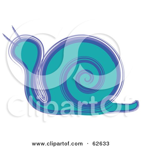 Royalty-Free (RF) Clipart Illustration of a Teal And Purple Snail by Pams Clipart
