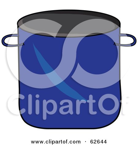 Royalty-Free (RF) Clipart Illustration of a Blue Kitchen Stock Pot by Pams Clipart