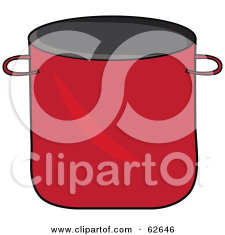 Royalty-Free (RF) Clipart Illustration of a Red Kitchen Stock Pot by Pams Clipart