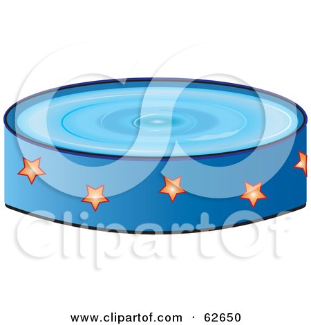 Royalty-Free (RF) Clipart Illustration of a Blue Above Ground Pool With Star Patterns by Pams Clipart