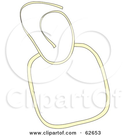 Royalty-Free (RF) Clipart Illustration of a White Baby Bib Trimmed In Yellow by Pams Clipart