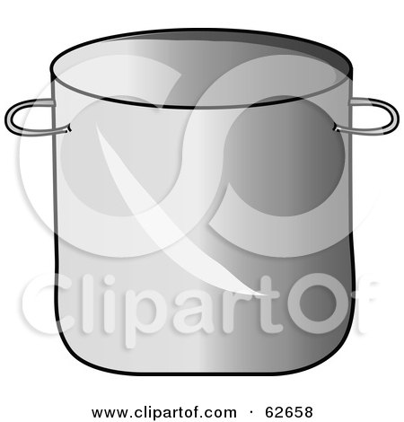 Royalty-Free (RF) Clipart Illustration of a Silver Kitchen Stock Pot by Pams Clipart