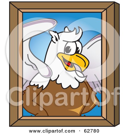 Royalty-Free (RF) Clipart Illustration of a Griffin Character School Mascot Portrait by Mascot Junction