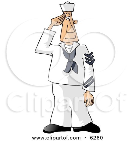 United States Navy Sailor Saluting - Royalty-free Clipart Picture by djart