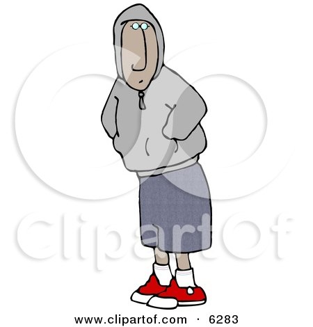 Young Man Wearing a Hoody Clipart Picture by djart