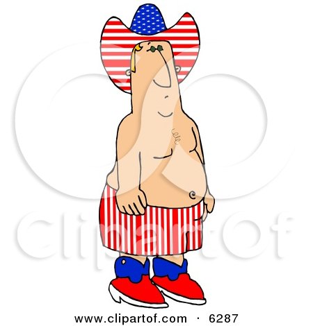 Man Wearing American Colors On Independence Day Clipart Picture by djart