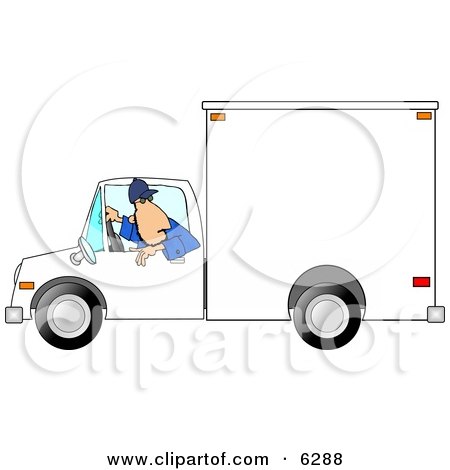 Man Backing Up a Delivery Truck Clipart Picture by djart