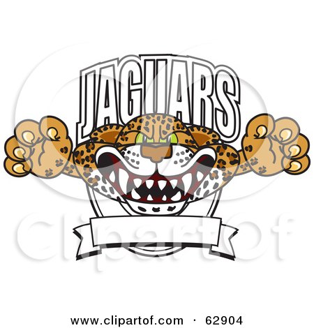 Royalty-Free (RF) Clipart Illustration of a Jaguars Character School Mascot Logo by Mascot Junction