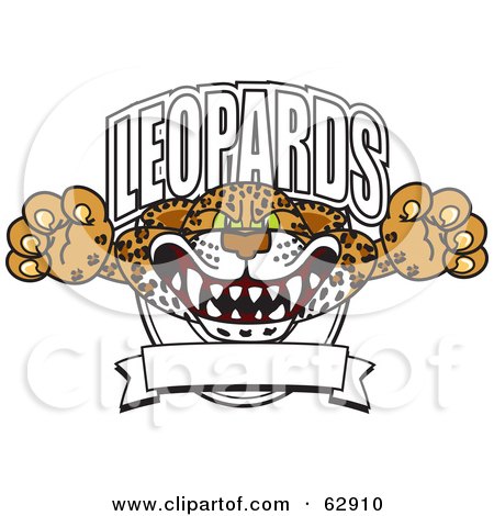 Royalty-Free (RF) Clipart Illustration of a Leopards Character School Mascot Logo by Mascot Junction