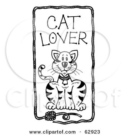 Royalty-Free (RF) Clipart Illustration of a Cute Kitty Cat In A Yarn Cat Lover Frame by LoopyLand