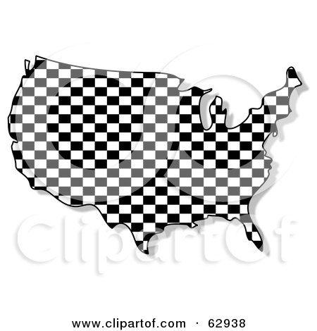 Royalty-Free (RF) Clipart Illustration of a Checkered USA Map by djart