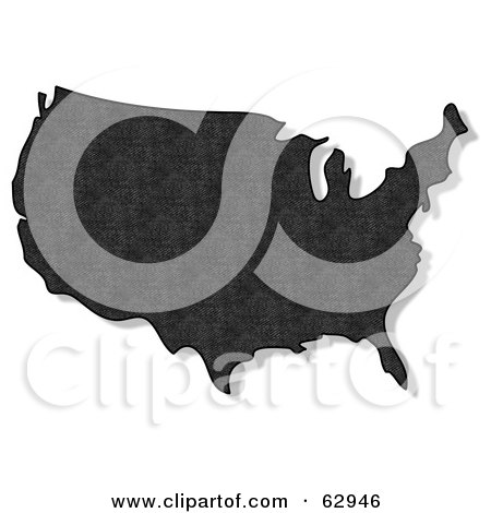 Royalty-Free (RF) Clipart Illustration of a Denim Textured USA Map by djart
