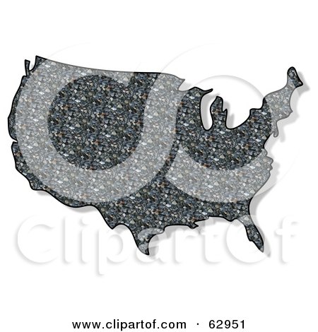 Royalty-Free (RF) Clipart Illustration of a Rock Textured USA Map by djart