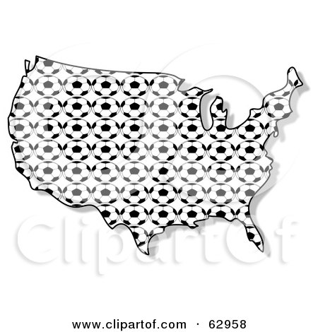 Royalty-Free (RF) Clipart Illustration of a Soccer Ball USA Map by djart