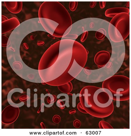 Royalty-Free (RF) Clipart Illustration of a Floating Red Blood Cell Background by AtStockIllustration
