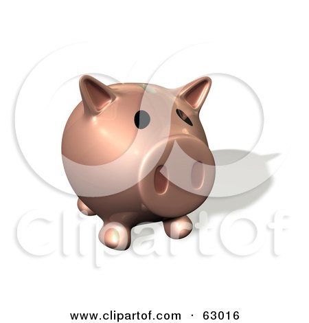 Royalty-Free (RF) Clipart Illustration of a Pink 3d Piggy Bank With His Snout Facing Front by AtStockIllustration