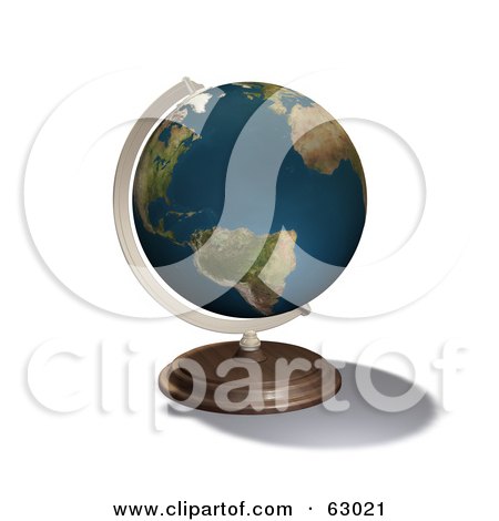 Royalty-Free (RF) Clipart Illustration of a 3d World Globe On A Stand by AtStockIllustration