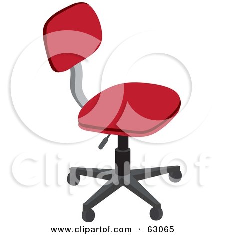 Royalty-Free (RF) Clipart Illustration of a Simple Red Computer Chair by Rosie Piter