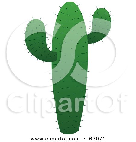 Royalty-Free (RF) Clipart Illustration of a Tall And Green Prickly Cactus by Rosie Piter