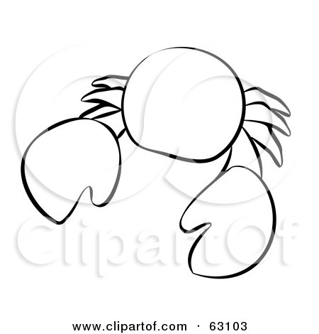 Royalty-Free (RF) Clipart Illustration of a Black And White Animal Factor Crab by Leo Blanchette
