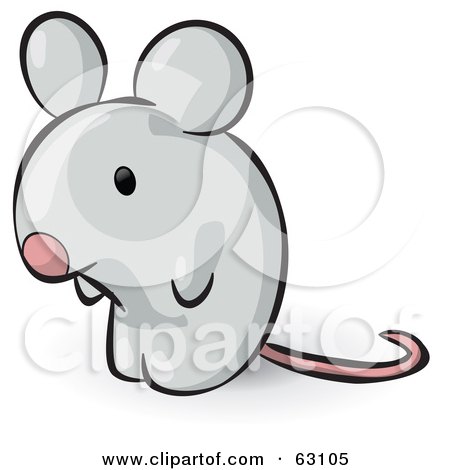 Royalty-Free (RF) Clipart Illustration of an Animal Factor Gray Mouse by Leo Blanchette