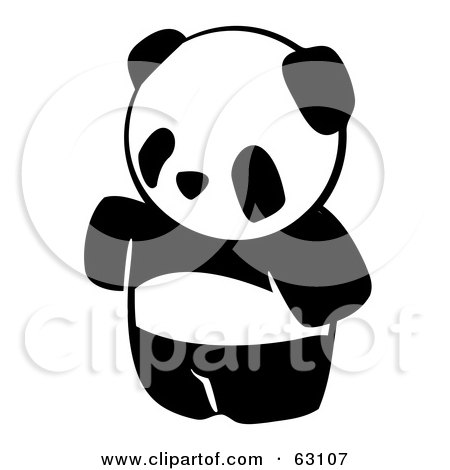 Royalty-Free (RF) Clipart Illustration of an Animal Factor Panda Bear Waving by Leo Blanchette