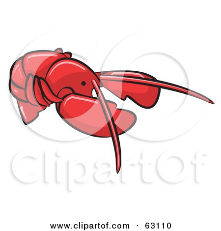 Royalty-Free (RF) Clipart Illustration of an Animal Factor Red Lobster by Leo Blanchette