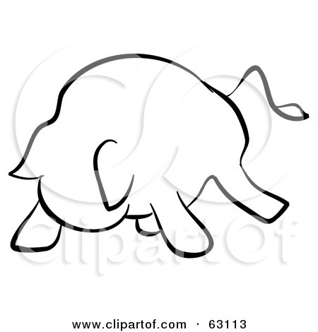Royalty-Free (RF) Clipart Illustration of a Black And White Human Factor Bull by Leo Blanchette