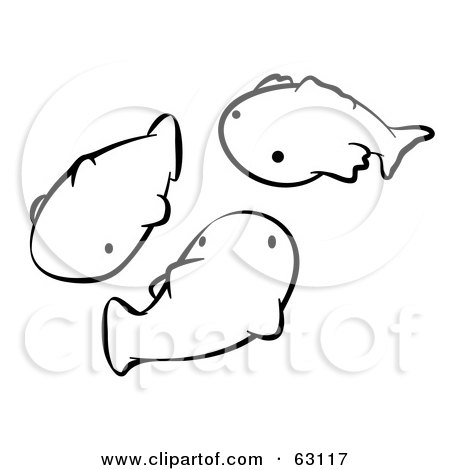 Royalty-Free (RF) Clipart Illustration of Black And White Animal Factor Koi Fish by Leo Blanchette