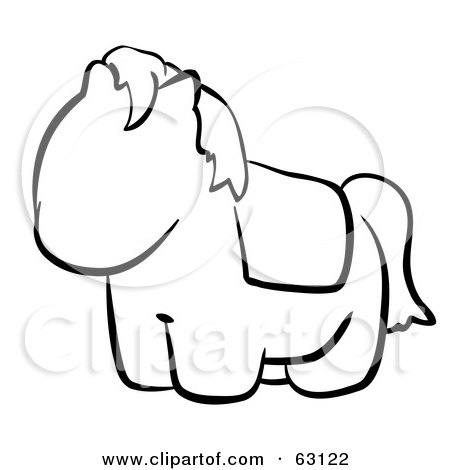 Royalty-Free (RF) Clipart Illustration of a Black And White Human Factor Pony by Leo Blanchette