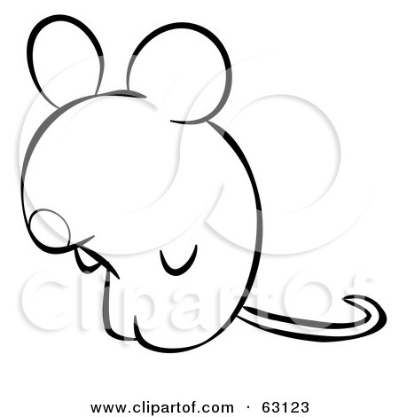 Royalty-Free (RF) Clipart Illustration of a Black And White Human Factor Mouse by Leo Blanchette